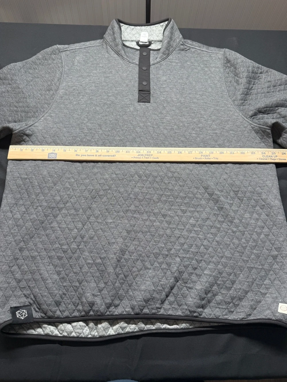 Marine Layer Quilted Light Gray Snap-Placket Pullover